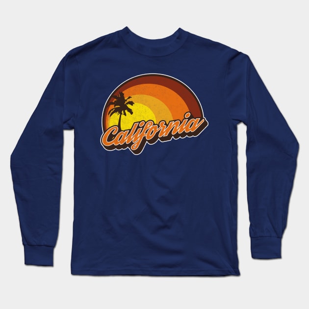 California Sunset Vintage Style Long Sleeve T-Shirt by Styleuniversal